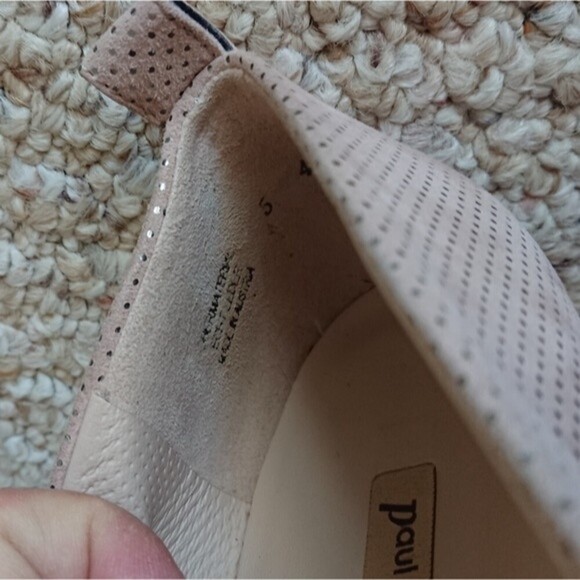 Paul Green light pink and Metallic Gold Leather Flat Loafers size 7.5 - Picture 7 of 11